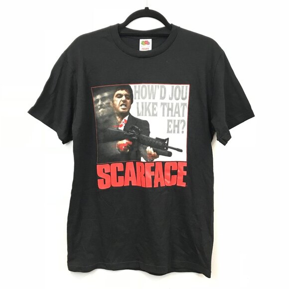 Scarface Graphic T-Shirt Tony Montana Al Pacino Mericon Black Size M Deadstock